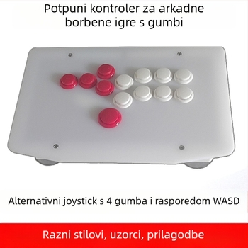 Arcade borbeni joystick s punim tipkama za PC – USB sučelje, akrilna ploča, model WADS, 1,3 kg