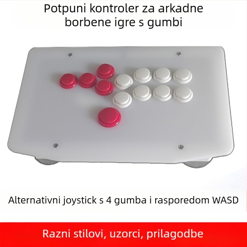 Arcade borbeni joystick s punim tipkama za PC – USB sučelje, akrilna ploča, model WADS, 1,3 kg