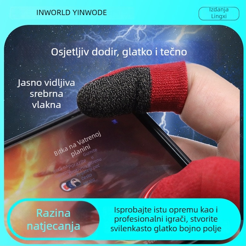 Lingxi dvostruke prstne zaštitne za igre – prozračné, ultra-tanke, kompatibilne s dodirnim zaslonom za mobilne igre