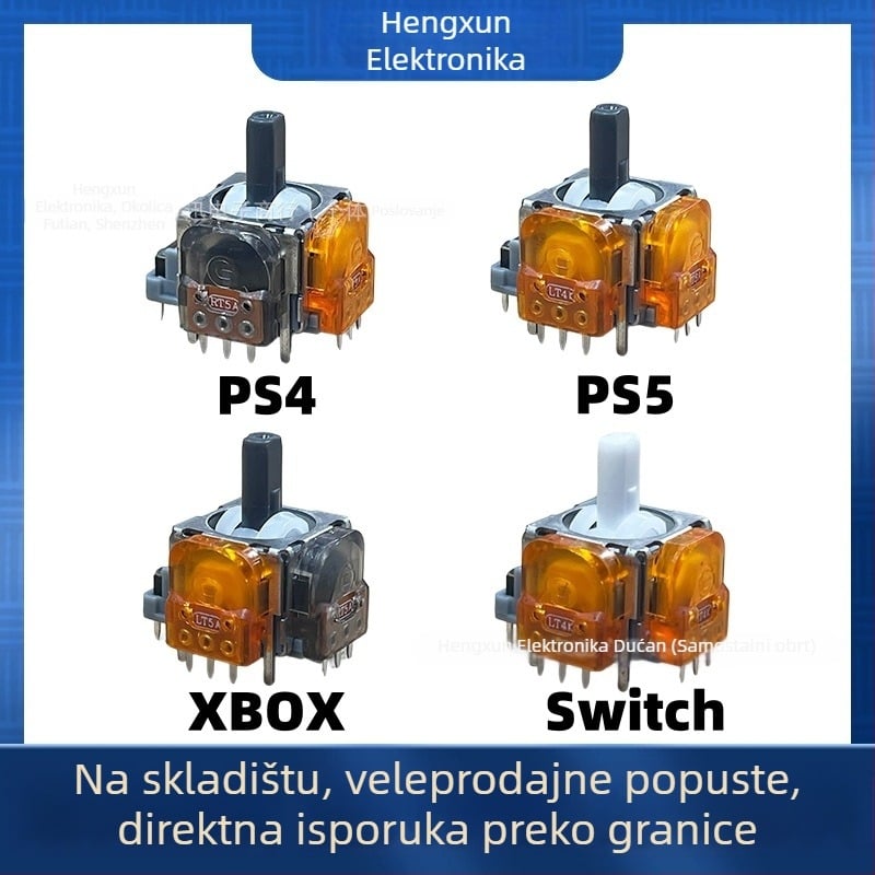 Rocker s TMR Hall senzorom za PS5; Karbonski-film rocker za PS4/Xbox One; 3D upravljačka poluga