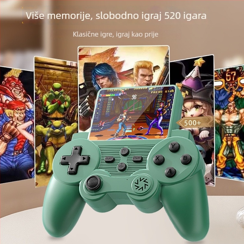 S20 nostalgična prijenosna gaming konzola s 520 ugrađenih igara, 8-bitni OS, za dva igrača, ABS kućište