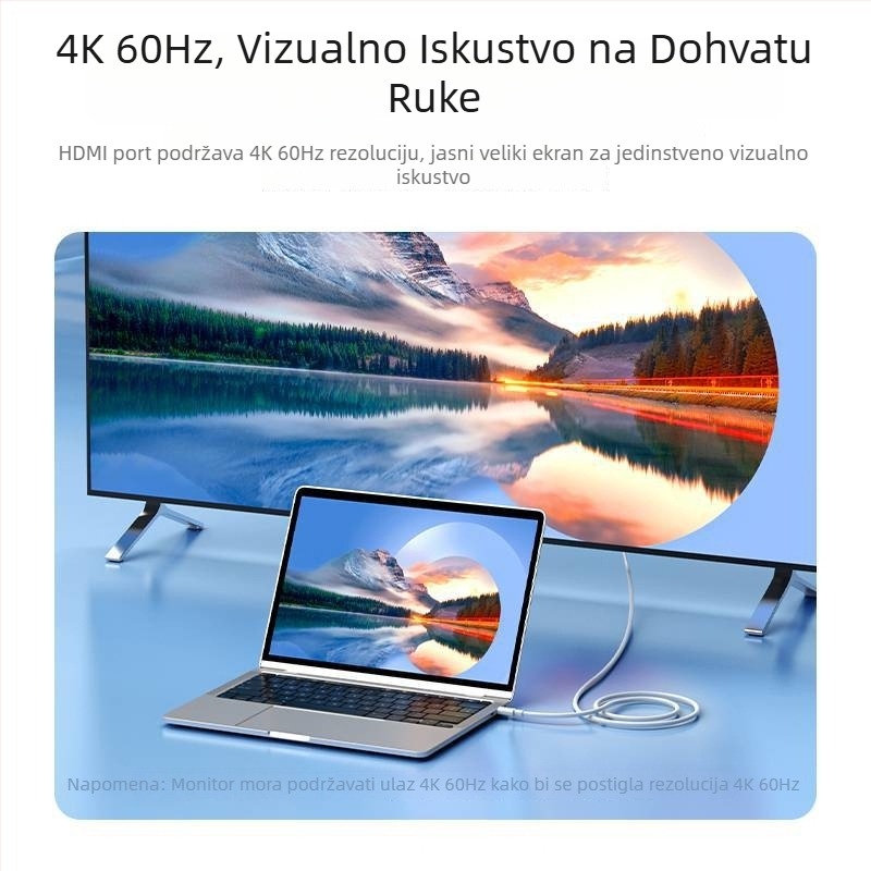 Pinsheng Type-C video kabel za mobitel, za 4K zaslon uz DP adapter i HDMI pretvarač