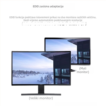 HDMI-VGA hibridni prekidač sa zvukom za monitore računala, TV i projektore; VGA do 25 m, HDMI do 15 m