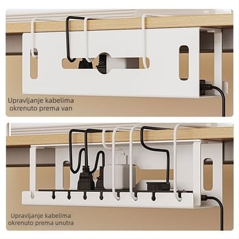 Organizator kablova ispod radnog stola, produžni kabel i organizator žica, donji organizator kablova za računalo, alat za upravljanje kabelima, bez bušenja