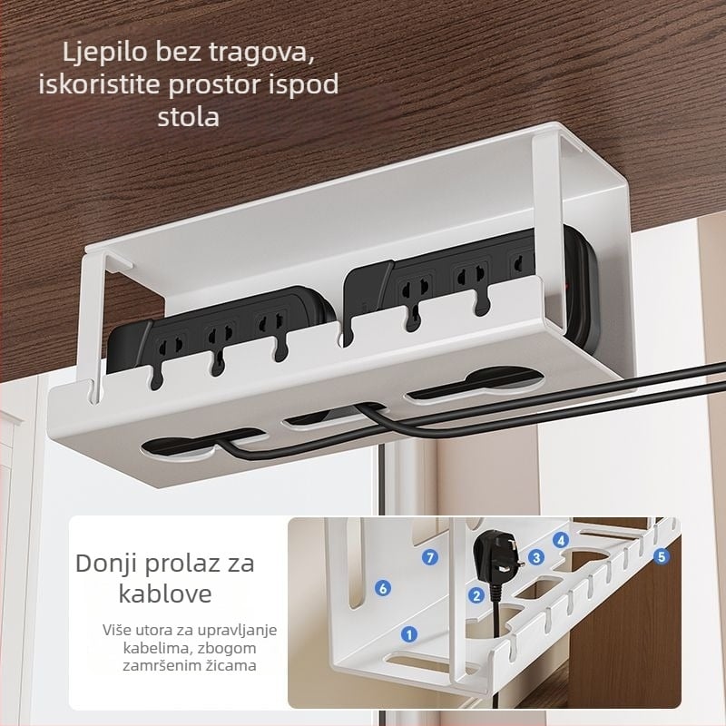 Organizator kablova ispod radnog stola, produžni kabel i organizator žica, donji organizator kablova za računalo, alat za upravljanje kabelima, bez bušenja