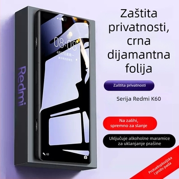 Kaljeno staklo zaštita zaslona za Redmi K80, K70 Supreme Edition, K60 Pro, Redmi K50 zaštita privatnosti zaslona i K40