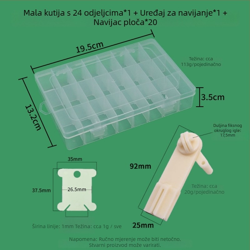 Ručni navijač za bobine, set s pločom za namatanje i kutijom za pohranu vlakana za križni vez