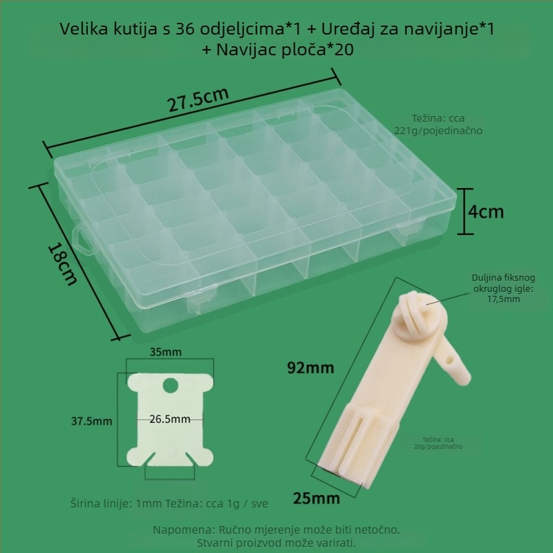 Ručni navijač za bobine, set s pločom za namatanje i kutijom za pohranu vlakana za križni vez