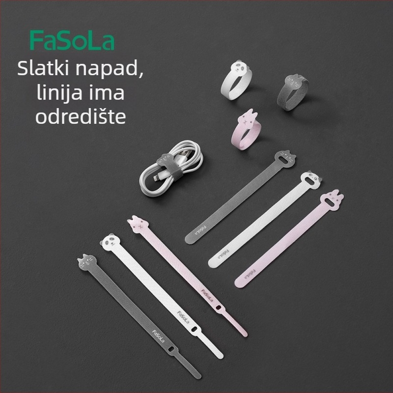 FaSoLa Velcro organizator za kabele – najlon, jednostavan i moderan dizajn; pogodan za pohranu kablova na stolu, u spavaćoj sobi i dnevnoj sobi