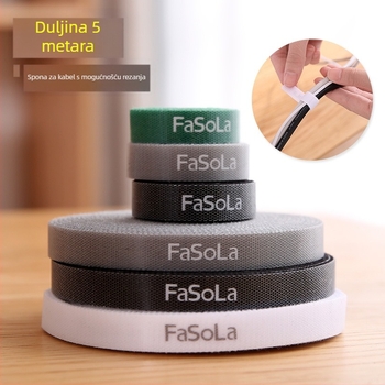 Fa So La organizator kablova s Velcro samoljepljivom trakom, dužina 5 m, stolno skladištenje, japanski stil