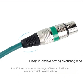 Trojezgreni XLR audio kabel s muškim i ženskim konektorima za DMX scensko osvjetljenje, pogodan za mikrofon i pojačalo