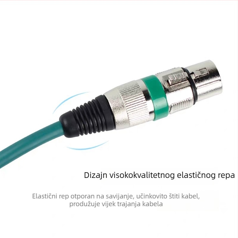 Trojezgreni XLR audio kabel s muškim i ženskim konektorima za DMX scensko osvjetljenje, pogodan za mikrofon i pojačalo