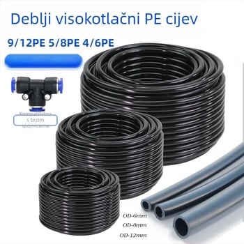 PE sustav navodnjavanja cijevi s brzim spajanjem, PE cijev 9/12, automatsko navodnjavanje i mikro raspršivač