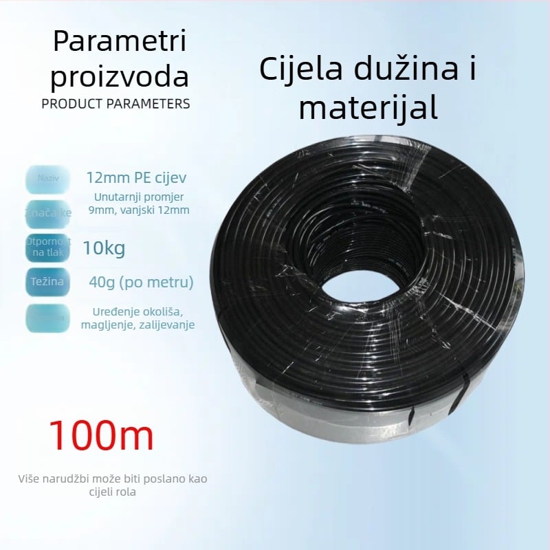 PE sustav navodnjavanja cijevi s brzim spajanjem, PE cijev 9/12, automatsko navodnjavanje i mikro raspršivač