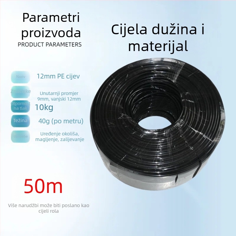 PE sustav navodnjavanja cijevi s brzim spajanjem, PE cijev 9/12, automatsko navodnjavanje i mikro raspršivač