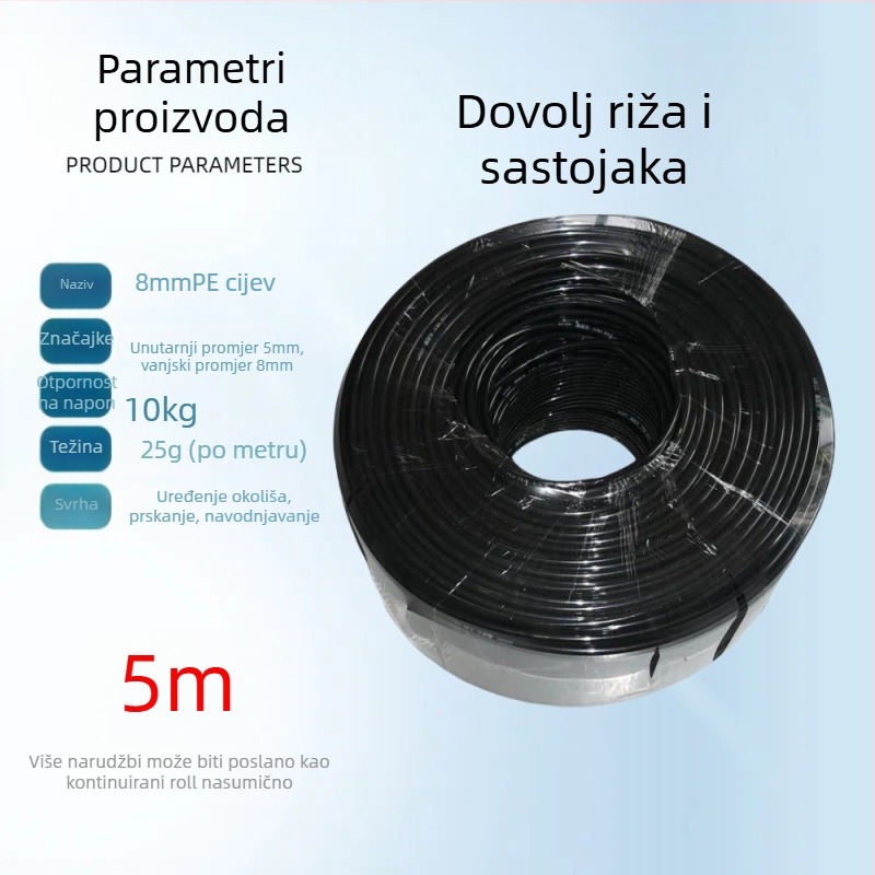 PE sustav navodnjavanja cijevi s brzim spajanjem, PE cijev 9/12, automatsko navodnjavanje i mikro raspršivač