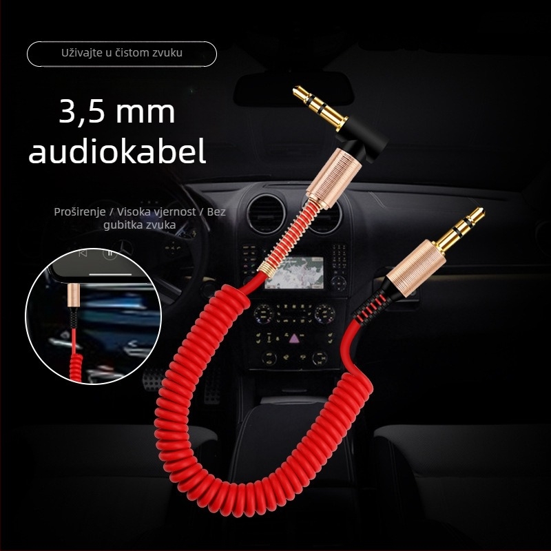 Kaizu audio kabel, 3,5 mm konektor, jezgra od bakra s cinom premazom, promjer vodiča 3,0 mm, zlatno premazivanje