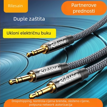 Kabel za dijeljenje zvuka 3.5 mm, 1 na 2/3 izlaza, zlatni premaz, bakar bez kisika, opće korištenje, CCC