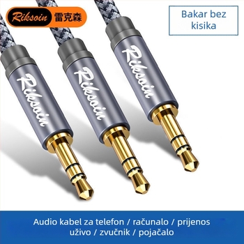 Kabel za dijeljenje zvuka 3.5 mm, 1 na 2/3 izlaza, zlatni premaz, bakar bez kisika, opće korištenje, CCC