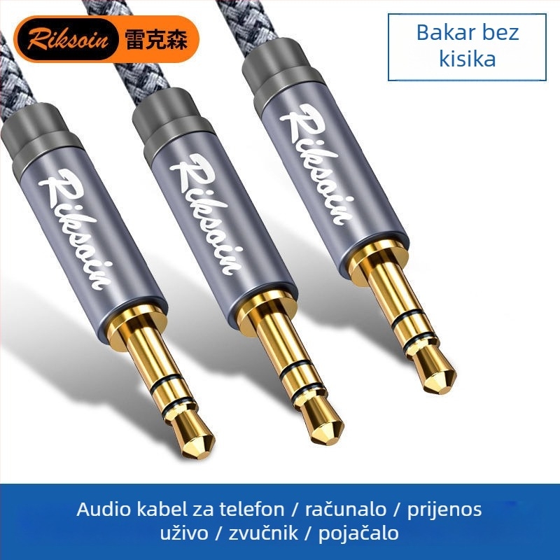 Kabel za dijeljenje zvuka 3.5 mm, 1 na 2/3 izlaza, zlatni premaz, bakar bez kisika, opće korištenje, CCC