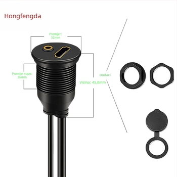 Audio kabel USB + 3,5 mm Audio + HDMI, bakreni vodič, PVC izolacija, injekcijsko oblikovanje, ROHS certifikat