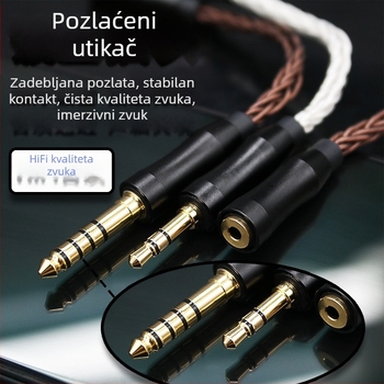 Adapter kabel od osam vlakana od jednoskristalnog bakra, 2.5 mm balansirani ženski na 3.5 mm stereo / 4.4 mm balansirani muški, audiophile kabel
