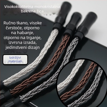 Adapter kabel od osam vlakana od jednoskristalnog bakra, 2.5 mm balansirani ženski na 3.5 mm stereo / 4.4 mm balansirani muški, audiophile kabel