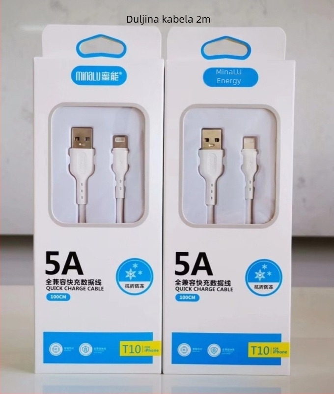 Honey Energy T10 3-u-1 USB punjački kabel s Lightning, Micro USB i Type-C – Brzo punjenje do 65W, PVC