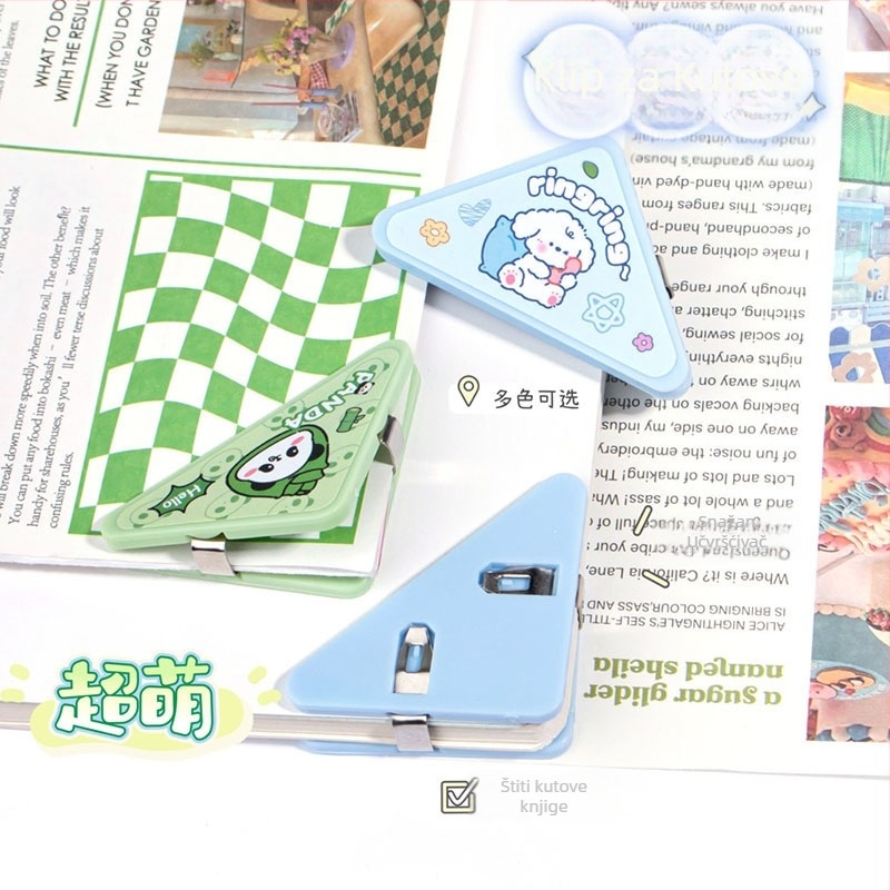 Dječji držač bilježnica s trokutnim karikaturnim klipom – plastični – Wenji (Materijal: Plastika; Namjena: školske bilješke)