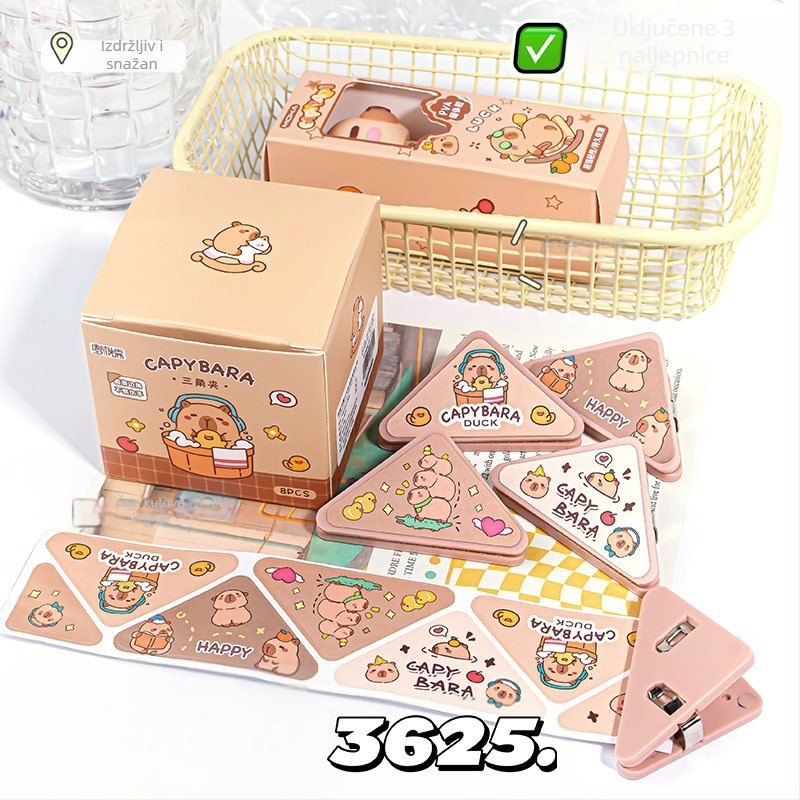 Dječji držač bilježnica s trokutnim karikaturnim klipom – plastični – Wenji (Materijal: Plastika; Namjena: školske bilješke)