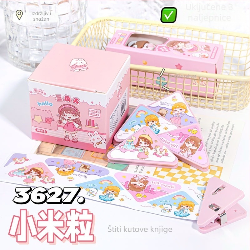 Dječji držač bilježnica s trokutnim karikaturnim klipom – plastični – Wenji (Materijal: Plastika; Namjena: školske bilješke)