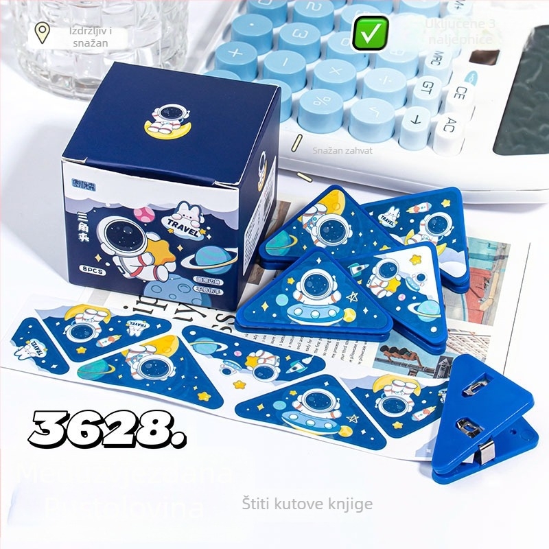 Dječji držač bilježnica s trokutnim karikaturnim klipom – plastični – Wenji (Materijal: Plastika; Namjena: školske bilješke)