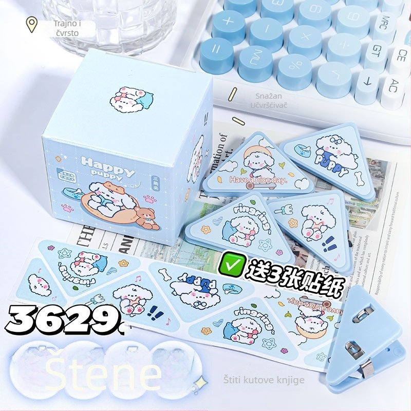 Dječji držač bilježnica s trokutnim karikaturnim klipom – plastični – Wenji (Materijal: Plastika; Namjena: školske bilješke)