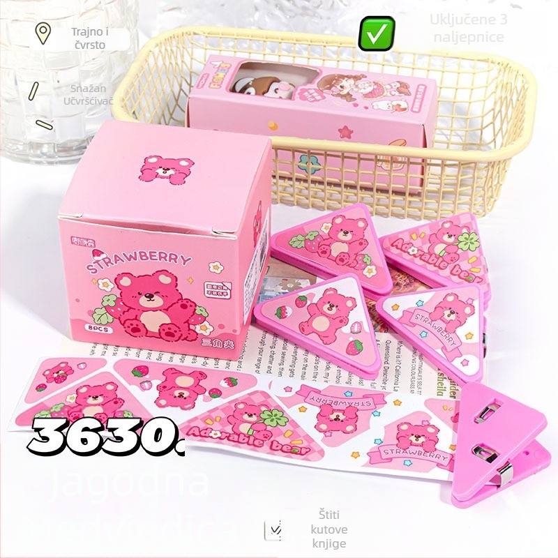 Dječji držač bilježnica s trokutnim karikaturnim klipom – plastični – Wenji (Materijal: Plastika; Namjena: školske bilješke)