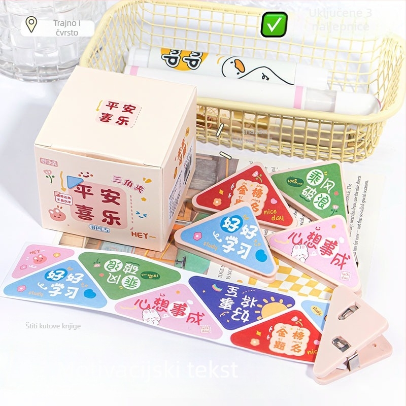 Dječji držač bilježnica s trokutnim karikaturnim klipom – plastični – Wenji (Materijal: Plastika; Namjena: školske bilješke)