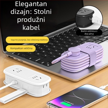 Mini putna utičnica s USB punjenjem, prijenosna za stolni rad – CCC certificirano
