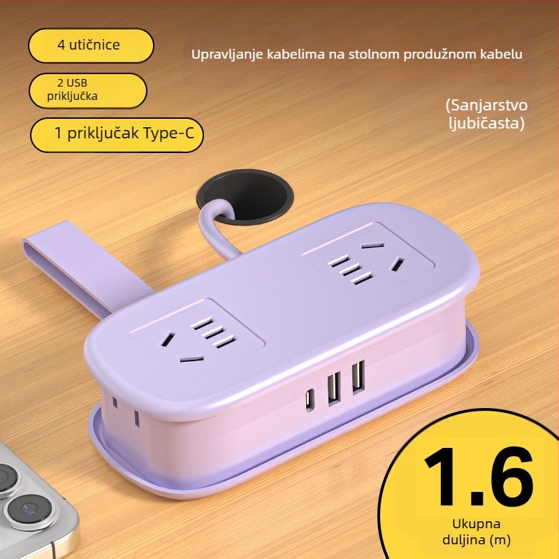 Mini putna utičnica s USB punjenjem, prijenosna za stolni rad – CCC certificirano