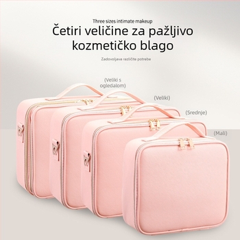 Kozmetička torba velike kapacitete, prijenosna profesionalna torba za šminku, vodootporna i otporna na udarce, PU materijal, podstava od poliestera, brend Golden Camellia