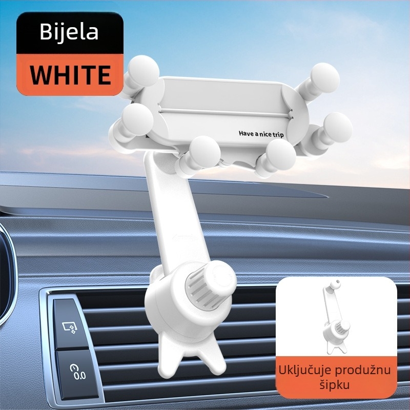Držač za mobitel u automobilu za otvor zraka, vodoravno i uspravno, univerzalan za vozila, Snap-on montaža, model FQW-ZJ-005