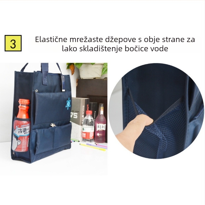 Muška školska torba od vodootporne Oxford tkanine, s više pretinaca za knjige i bilježnice