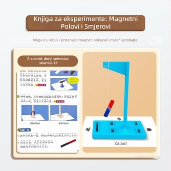 Set magneta za drugi razred prirodoslovnih pokusa: uključuje kompas i nastavna pomagala, magnetski materijal