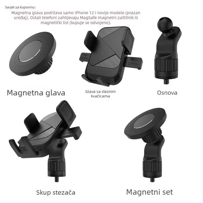 Auto držač za Xiaomi Yu7, druga generacija SU7, MagSafe magnetsko privlačenje, 1/4-inčni priključak s navojem