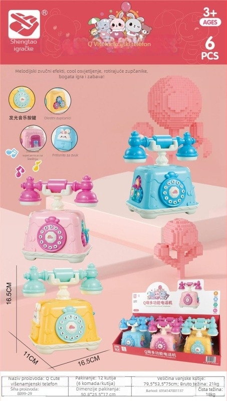 Rana edukativna priča mašina s klavirom i volanom, električna interaktivna glazbena igračka za djecu od rođenja do 3 godine, plastična konstrukcija, napajana baterijama.