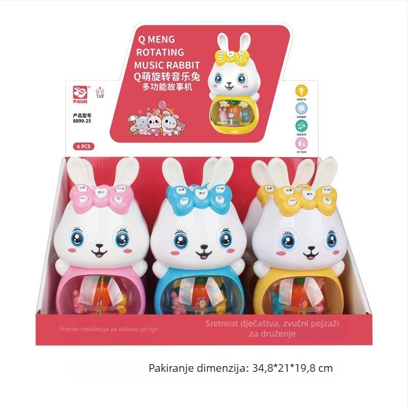 Rana edukativna priča mašina s klavirom i volanom, električna interaktivna glazbena igračka za djecu od rođenja do 3 godine, plastična konstrukcija, napajana baterijama.