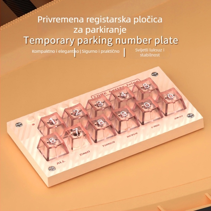 TS-26 Svijetleći znak za parkiranje automobila s brojčanom pločom, plastični materijal, moguć ispis logotipa, prilagodljivo