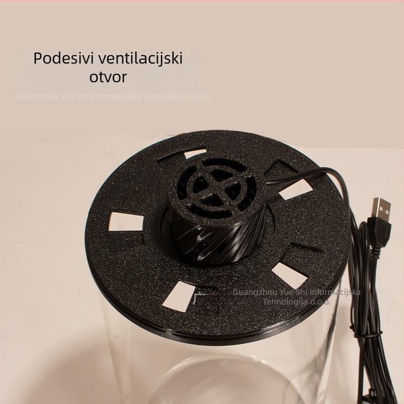 Ekološka boca od borosilikatnog stakla za mikro krajolik s USB lampom za biljke – DIY materijal