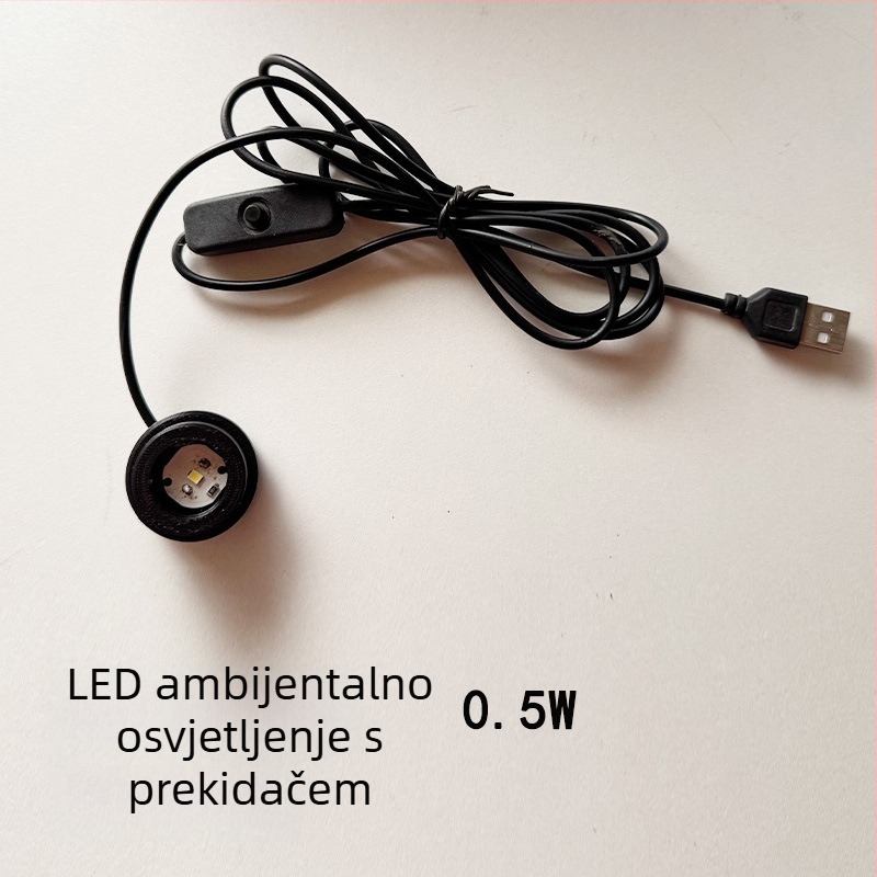 Ekološka boca od borosilikatnog stakla za mikro krajolik s USB lampom za biljke – DIY materijal