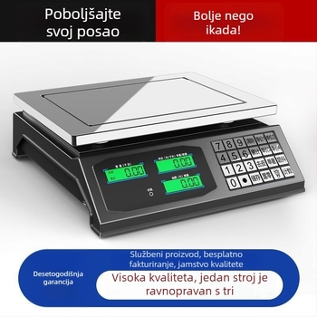 Digitalna stolna vaga za štandove s povrćem, kapacitet 30 kg, visoka preciznost