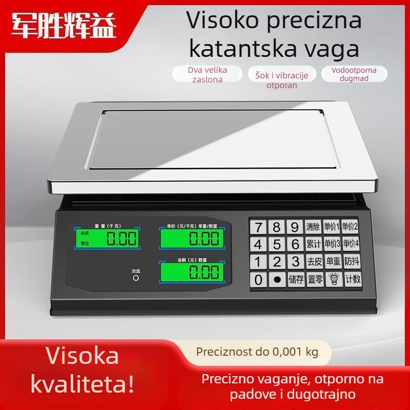 Digitalna stolna vaga za štandove s povrćem, kapacitet 30 kg, visoka preciznost