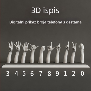 3D-otisnuta prstna pločica za parkiranje, gest automobila, model 3D310, plastika